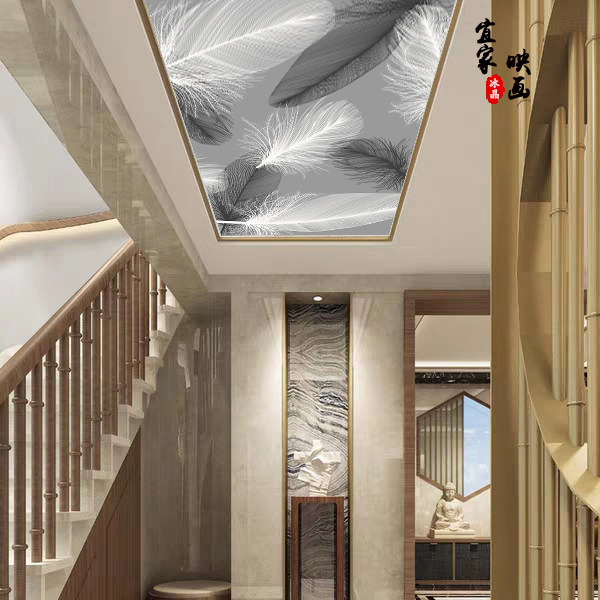 Nordic style art glass ceiling aisle corridor living room porch translucent glass ceiling customization