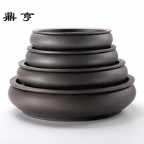 Dingheng purple sand tea tray large round Yixing tea set Tea Tea double kung fu water storage single Home Office pottery