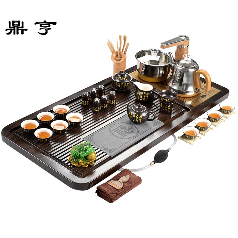 Ding heng kung fu tea set suit modern automatic household solid wood tea tray was Chinese style restoring ancient ways the sitting room is contracted a complete set of tao