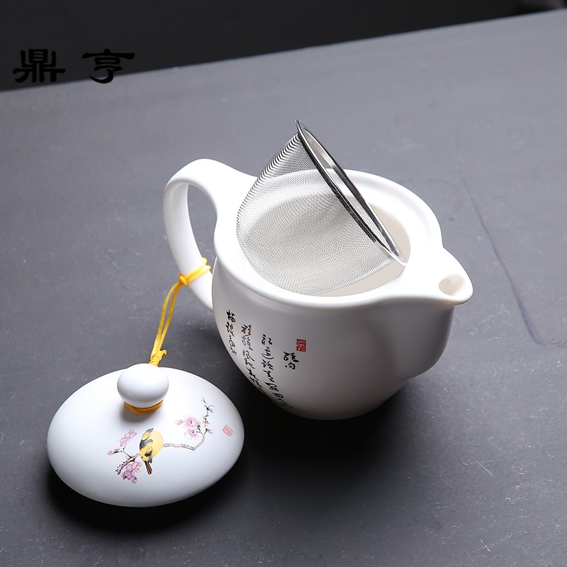 Ding heng ceramic kung fu tea set double blue and white porcelain cups with porcelain tea with the water storage of a complete set of circular dry terms plate