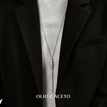 OLIO E ACETO face chain long necklace 925 sterling silver premium frosted texture two wear original design