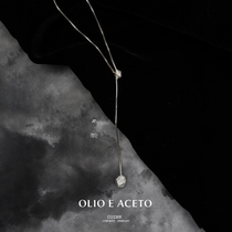 OLIO E ACETO sterling silver drip long necklace 925 silver texture design handmade texture temperament pendant
