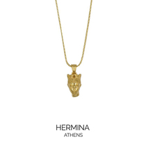 HERMINA ATHENS official authorized Tyche portrait snake chain pendant necklace 925 sterling silver choker