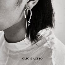 OLIO E ACETO Sterling Silver Balanced Hook Earrings 925 Silver Hand Design Texture Tassel Earrings Earrings