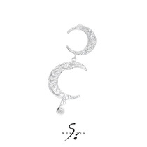 AtelierSo official authorized Chaste double moon earrings texture texture original design personality earrings