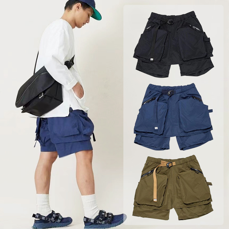 Comfy Japanese Cityboy Waterproof Functional Pants Outdoor Large Pocket Pants Three-Dimensional Shorts ins Trendy Casual Shorts