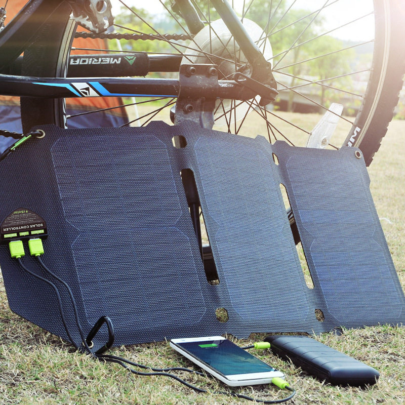 5v21w4a Dual Portable Folding Solar Charging Battery Cell Phone Universal Action Power Solar Charger