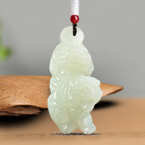 Hetian Jade under the mountain Tiger pendant male and female Jade twelve zodiac Tiger Jade Pai Jade brand is Tiger white jade pendant