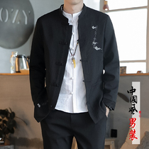 Tang suit mens jacket 2020 new Chinese style jacket trend youth slim tunic spring and autumn casual Hanfu