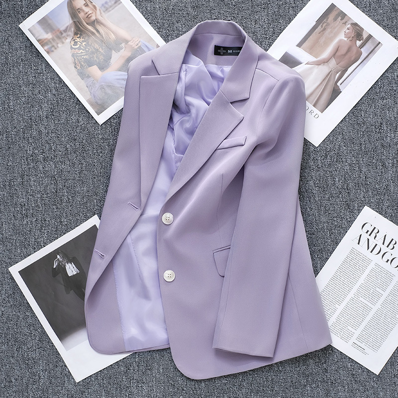 Purple Blazer for Women, Spring and Autumn 2026 New Style, High-End Feel, Petite Casual Plus-Size Korean-Style Small Suit Jacket Purple Blazer for Women, Spring and Autumn 2026 New Style, High-End Feel, Petite Casual Plus-Size Korean-Style Small Suit Jacket
