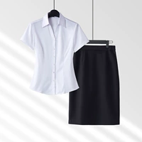 Белая черная юбка, безопасные штаны, V-образный вырез, длина миди