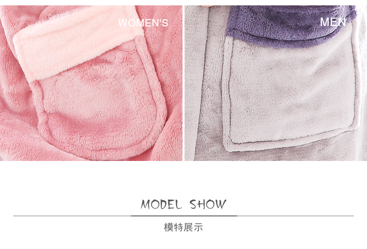 Áo ngủ nữ mùa đông dài áo choàng flannel nam áo choàng nhung san hô dày đôi đồ ngủ mùa xuân và mùa thu dịch vụ nhà quần áo ngủ nam