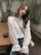 French-Style Lace Embroidery Flared Long-Sleeve Shirt for Women, Spring and Autumn Design, Niche Loose Ruffled Doll Shirt Top