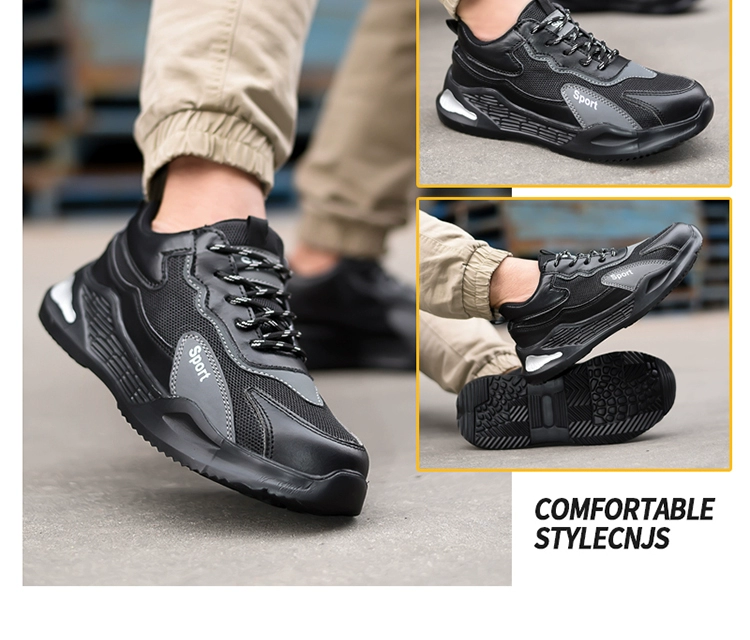 Labor protection shoes for men, breathable, deodorant, lightweight safety shoes, anti-smash, anti-puncture, steel toe, soft sole, non-slip, wear-resistant work shoes
