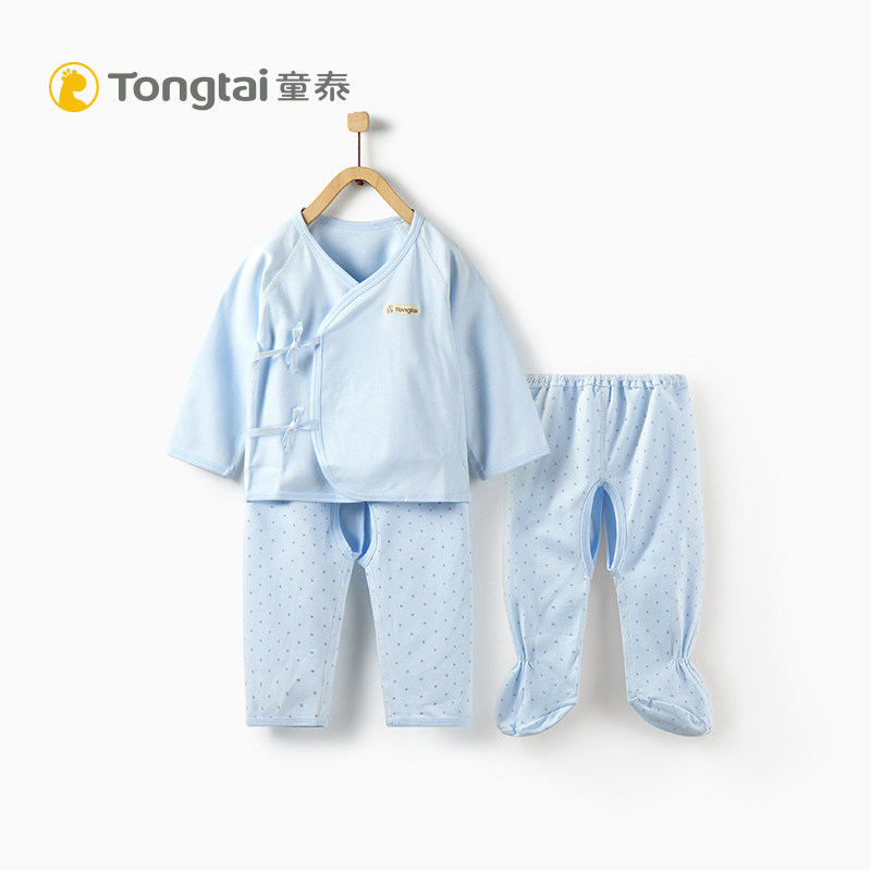Tong Tai Newborn Clothes Pure Cotton Beginner Baby Monk Clothes 0-3 month male and female baby lingerie suit