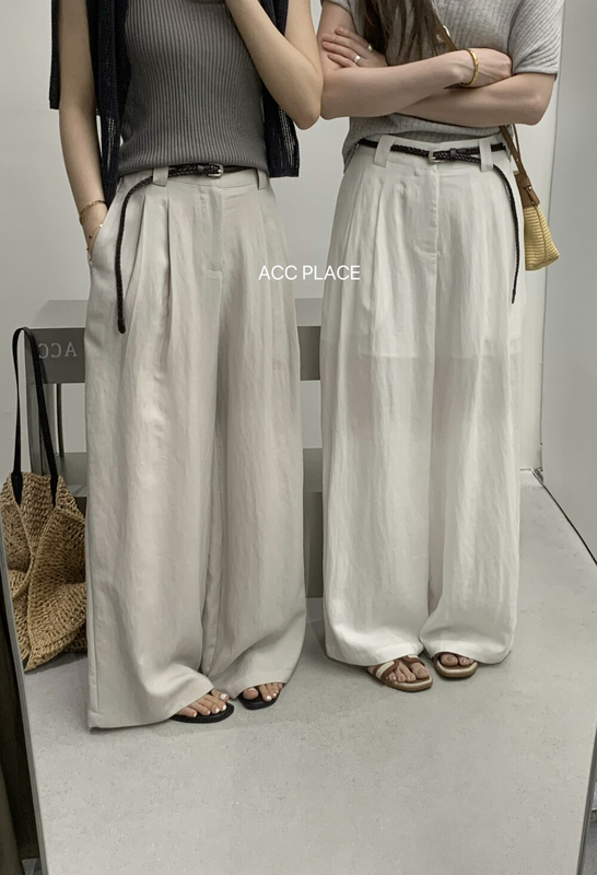 Acc.Jd Focus-2026 Summer New Korean Style Versatile Wide-Leg Pants Casual Pants for Women (with Belt) 5131