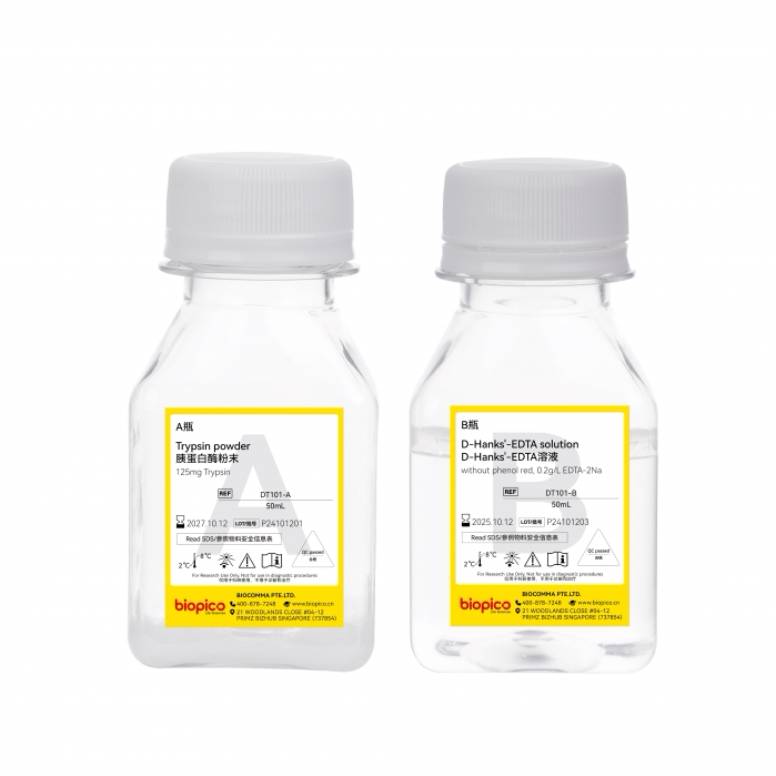 样品 AB瓶0.25%胰蛋白酶-EDTA溶液溶于D-Hanks液不含酚红
