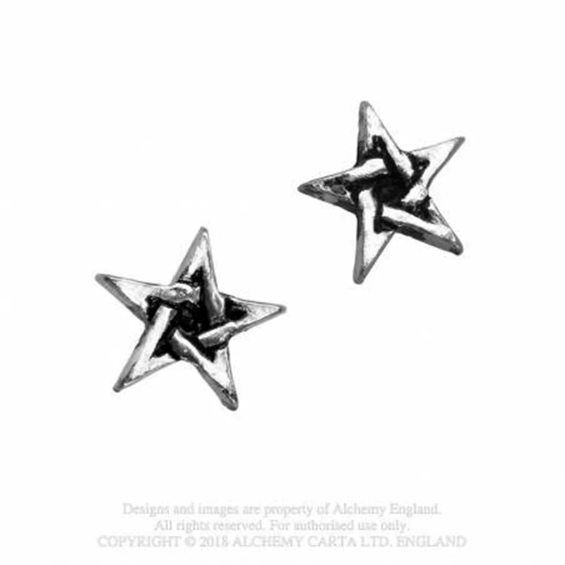 Ювелирные серьги в готическом стиле PENTAGRAM (E164) от официального бренда Alchemy Gothic British A brand