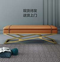 Changing shoe bench Wear bench red bed Bedroom sofa bench soft pad modern minimal cloakroom long stool