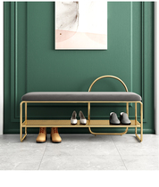 Entry door change shoe stool with shoe frame household door shoe cabinet in one of the shoe stool net red long bench soft bag cushion