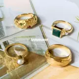 Spot Gemisland French Green Wild Fairy Emersians Pravanotic Natural Stone Tourmaline Texture Texture Golding Ring