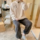 MJ Fleece-312062 Абрикосовое улыбающееся лицо (серые брюки)