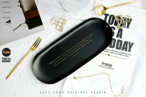 EASYGoOD Original Black Nordic Ins Stainless Steel Pendulum Piece Jewellery Home Containing Refreshment Cake Tray Fairy