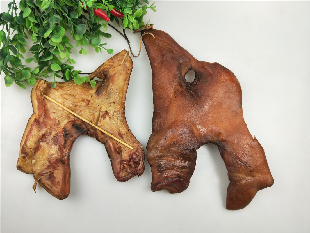 Hunan special products smoke and smoked pork mouth 1000g Rag pig head handmade pork head pork pig face vacuum preserved meat