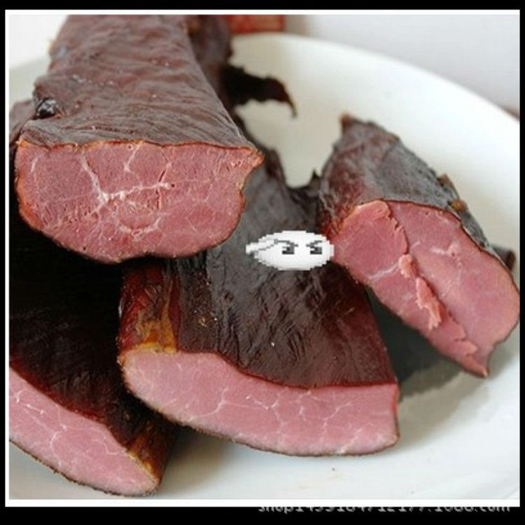 Ri Crest meat Hunan special production Shaoyang groundhog smoke Smoky Flavor Marinated Meatless Meat Strips Total Lean Preserved Meat 500g