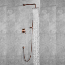 All copper Nordic cold wind brushed rose gold in-wall shower shower set concealed installation embedded shower