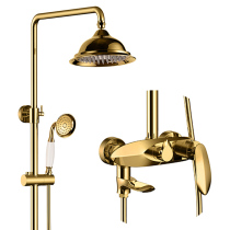 Bubble Bath Shower Shower shower suit retro bathroom toilet full copper gold shower hot and cold tap