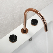 Nordic minimalist rose gold three-hole faucet marble split faucet all copper hot and cold basin faucet