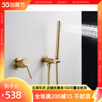 Bubble Bath full copper antique drawing gold concealed in wall style embedded in bathroom tap shower shower suit