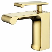 Full copper gold European style full copper hot and cold face basin tap washbasin Terra basin waterfall tap black
