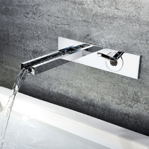 All copper wall-mounted basin faucet waterfall water outlet concealed hot and cold washbasin bathroom faucet