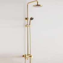 Golden antique shower shower faucet set European all copper big shower set bath retro shower