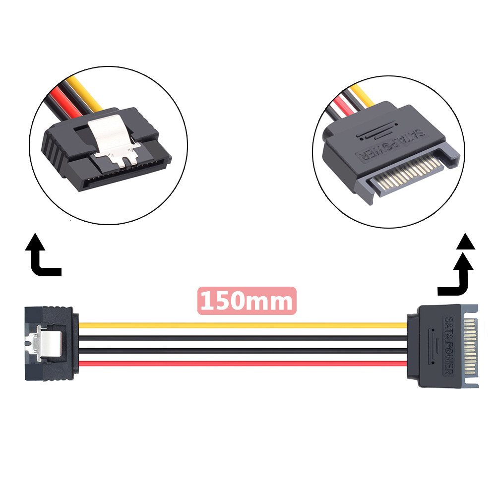 SATA hard disk power cord serial wire power cord extension line sata15p metastasis prolonged line with shrapnel