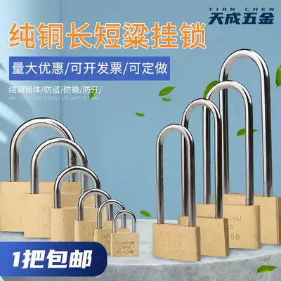 Earth full copper padlock through open padlock small lock cabinet lock long beam waterproof pure copper lock small copper lock bag zipper lock