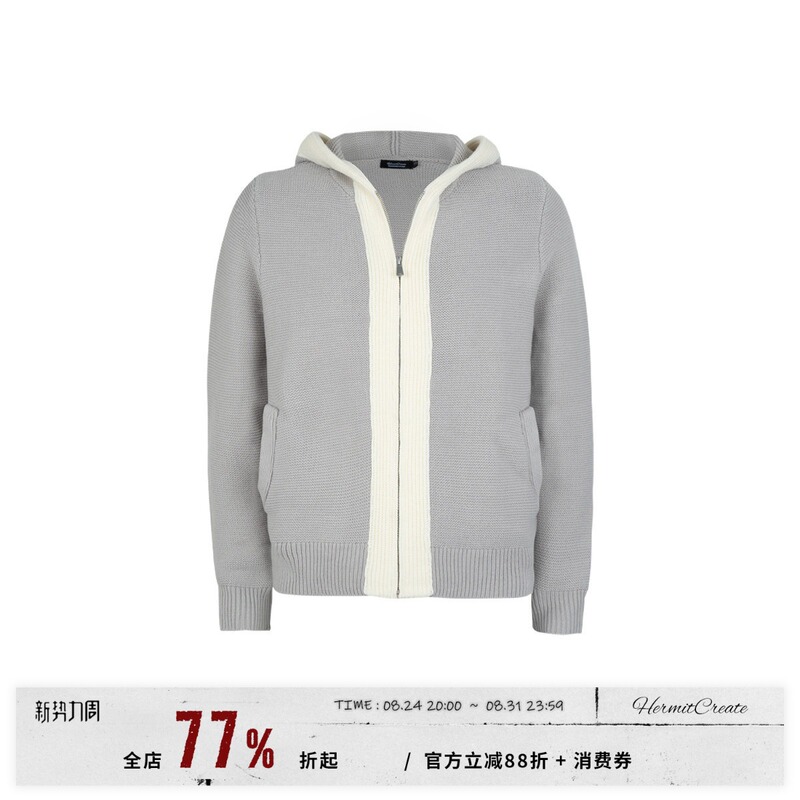 Hc/Hermitcreate Color-Blocked Wool Zip-Up Knit Hoodie Cardigan Cleanfit Comfortable and Versatile Hc/Hermitcreate Color-Blocked Wool Zip-Up Knit Hoodie Cardigan Cleanfit Comfortable and Versatile