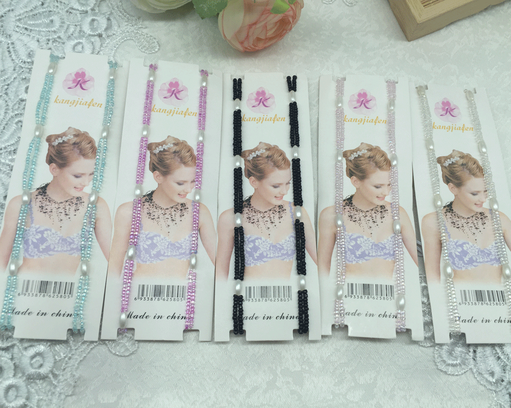 2-Pack Pearl Shoulder Shoulder Shoulder Shoulder Chuỗi hạt Bra với dây đeo đồ lót Mi Bead dây áo lót trong suốt bản to