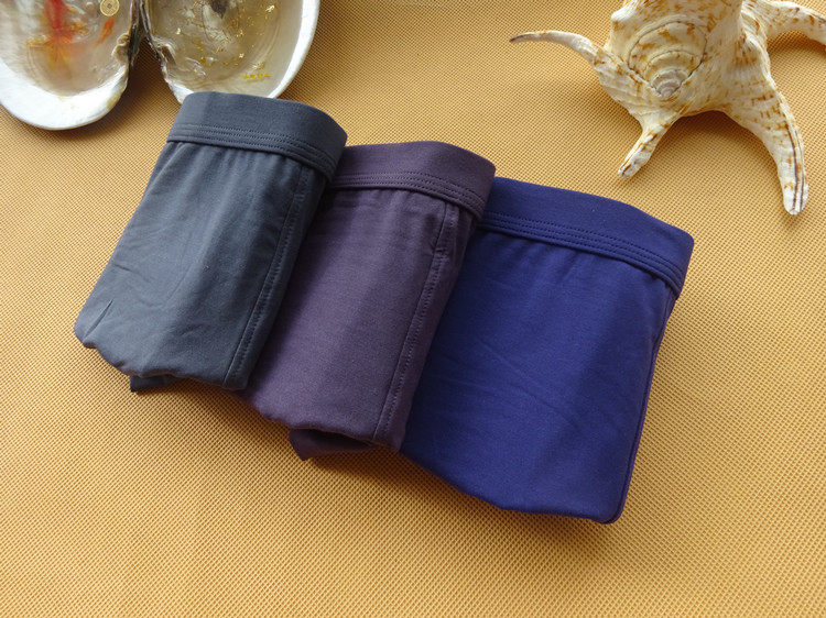 Bodybuilding Men's flat corner briefs 60 Yarns Modale Soft Comfort Elastic Pure Color Mid-Waist Pants Head 2 Boxed-Taobao