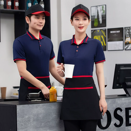 森忆恬 Футболка polo для работы подходит для мужчин и женщин, короткий рукав, облегающий крой, свободный крой, делается под заказ