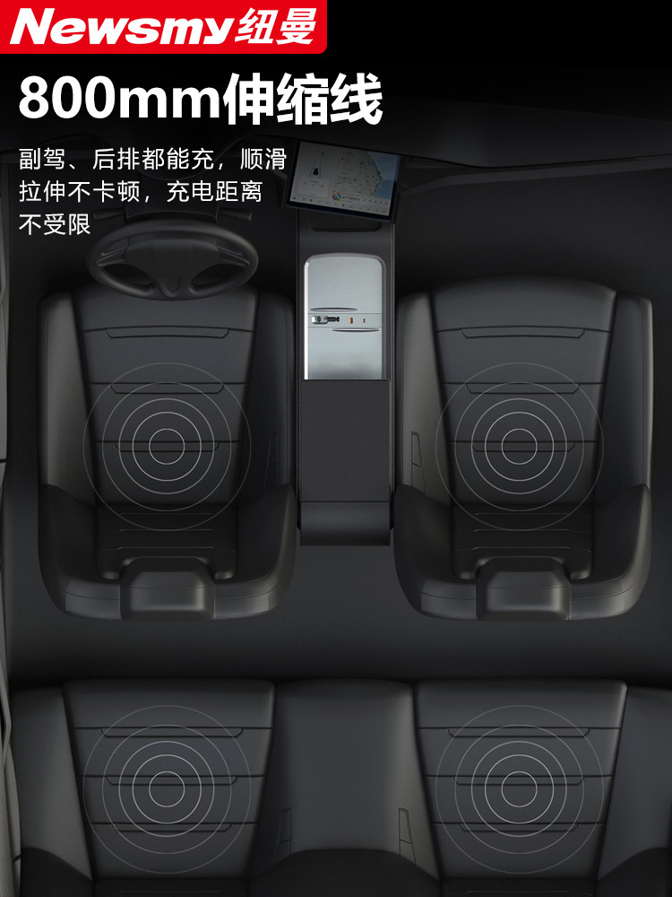 Suitable for Tesla Model 3/Y New Version Car Central Control Expansion Dock Maodouya Accessories Charging Extender