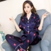 Đồ ngủ nữ mùa hè gợi cảm ngắn tay quần lụa băng phù hợp với phần mỏng Áo len lụa Hàn Quốc mùa xuân và mùa thu nữ dịch vụ tại nhà - Bộ Pajama do bo Bộ Pajama
