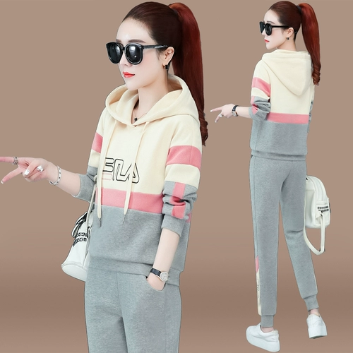 Спортивный костюм, модный лонгслив, комплект, коллекция 2021, в западном стиле, большой размер, для бега