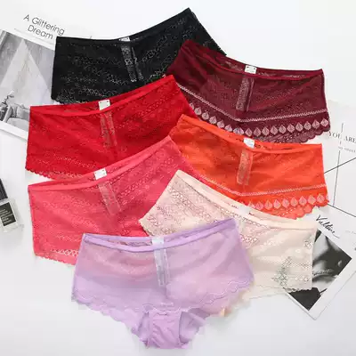 Underpants women Summer thin temptation perspective lace breathable and comfortable sexy mid-waist women's briefs
