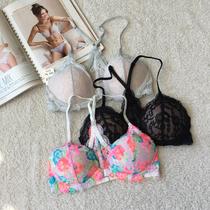 Europe and the United States Weijia underwear pink series thin and thick gathered front buckle beautiful back sexy lace womens bra