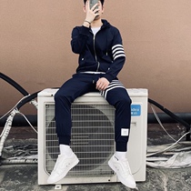 TB Thin Jacket Beam Pants Suit Sunscreen Clothes Casual Suit 2022 New Mens and Womens Same Style Four-bar Hooded