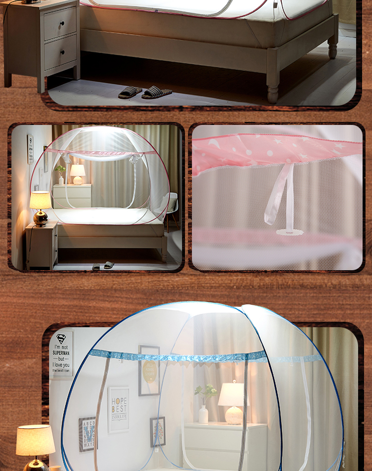 Ba cửa lưới yurt cài đặt miễn phí 1.8m 1.5m hộ gia đình đúp cửa ký túc xá giường đôi 1.2m cánh cửa duy nhất - Lưới chống muỗi mùng ngủ đẹp