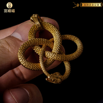 Xinwen Forbidden City style State Wind Power China Chauven Worm Original Phages Snake Hanging Pendant Pure Copper Phagoco Tail Snake Pendant